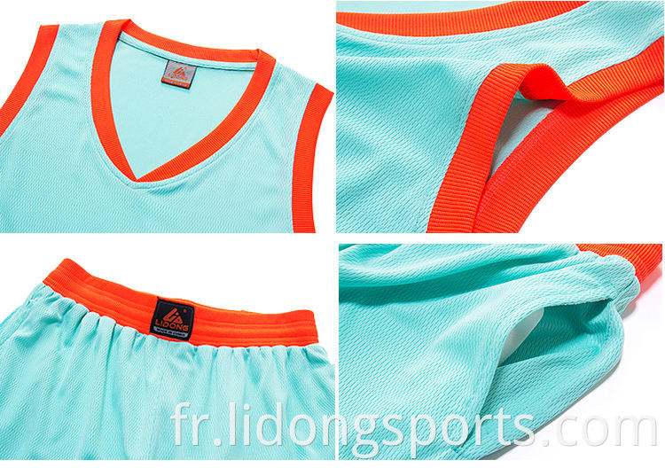 Jers de basket-ball personnalisés bon marché conception uniforme de maillot de basket-ball réversible